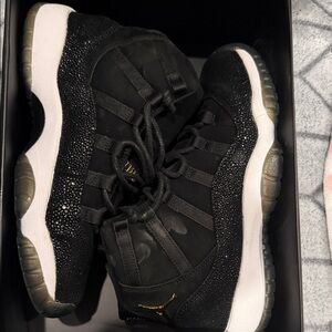 Jordan Black and Gold Women's Sneakers